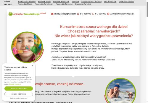 Internetowy kurs na animatora czasu wolnego. Rozwijaj sie z nami!