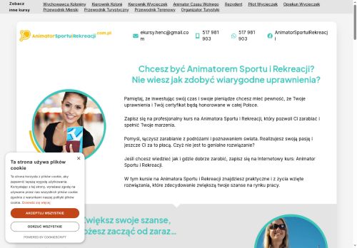 Online kurs, kurs internetowy na animatora sportu i rekreacji