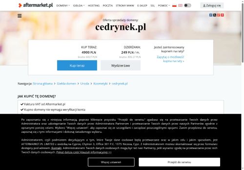 Sklep z kosmetykami ekologicznymi Cedrynek