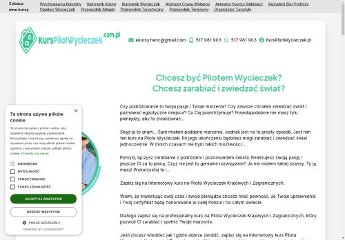 Kurs pilot wycieczek ONLINE, w pelni internetowy kurs pilot wycieczek