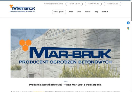 MAR BRUK Produkcja ogrodzeń betonowych