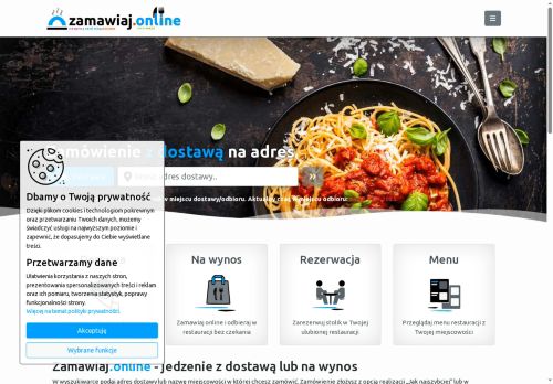 Zamawianie jedzenia online na wynos, z dostawą oraz rezerwacja stolika
